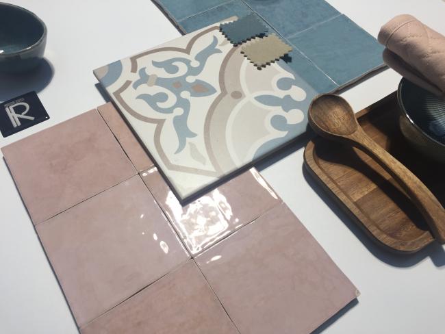 LA MADELEINE GAETINE CLASSIC & ATELIER 10X10 VIEUX ROSE & BLEU LUMIERE GLOSSY